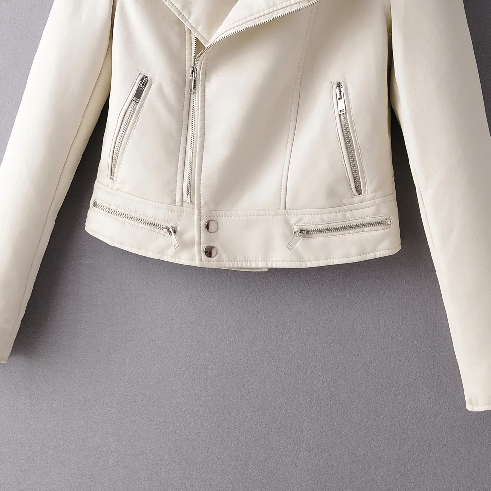 

Black biker jacket women zipper pink leather jacket long sleeve PU chaqueta mujer coat turn down collar modis clothes fall 2019