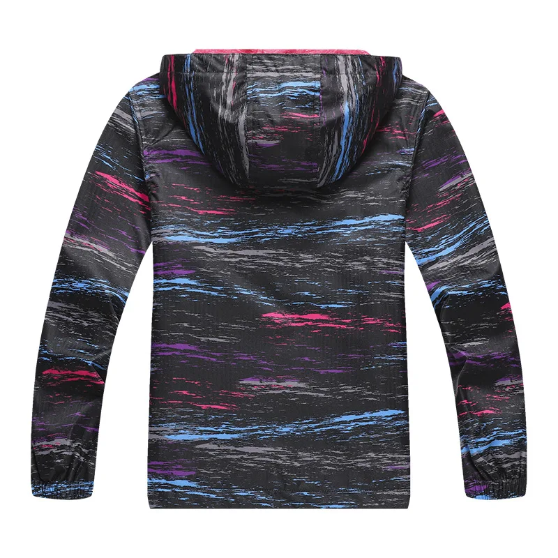 2018 spring new girl print outdoor waterproof warm children's jacket zipper hiking assault | Hiking Jackets
