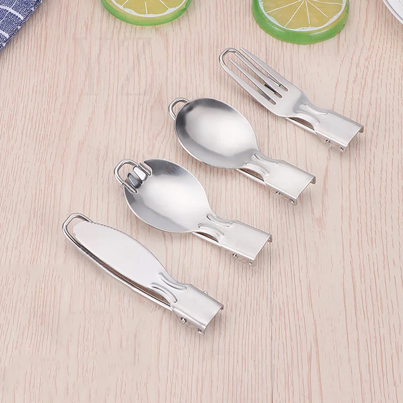 

Sale 1PC Folding Fork Cutlery for Picnic Cookware Foldable Knife Stainless Steel Camping Equipment Tableware