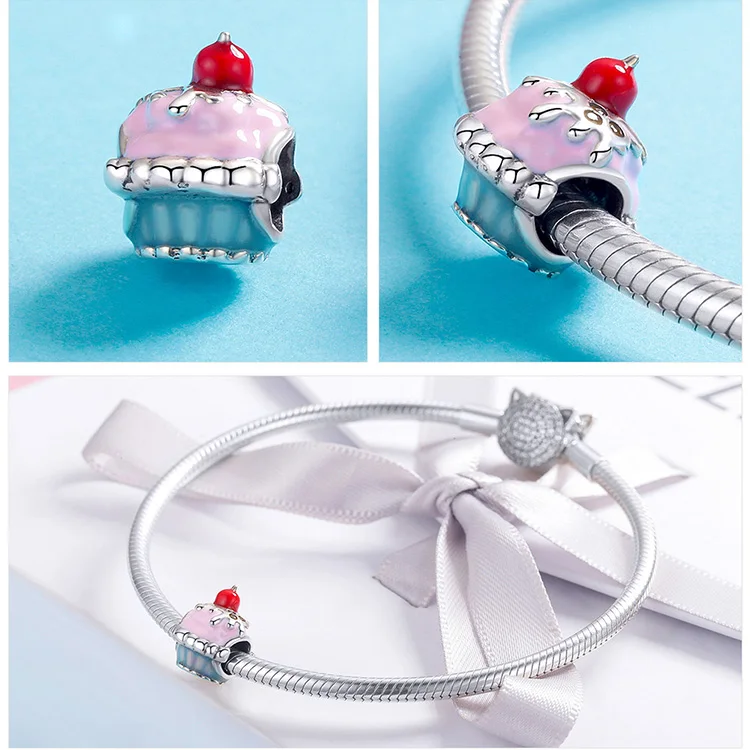 S925 серебро fit Pandora браслет зеленое дерево Маргаритка Карп мороженое гитара девушка бусины 925 CZ велосипед сердце перо глаз талисманы