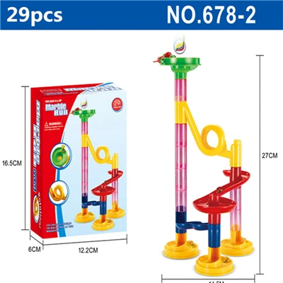 29pcs With box 6 стилей 105 шт DIY Строительные мраморные гоночные шарики лабиринт трек строительные блоки детский подарок для детских развивающих игрушек - Цвет: 29pcs With box