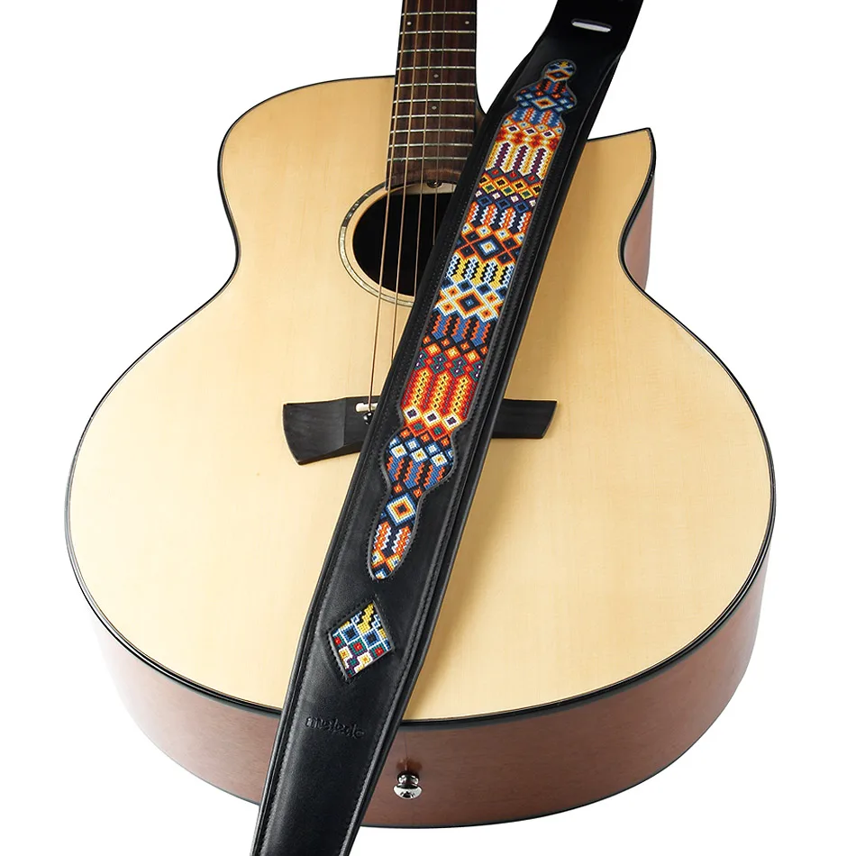

NEW BATESMUSIC Guitar Strap for Bass & Electric Guitar Christian Guitar Strap Hand Tooled Cross Design Length from 46" to 56"