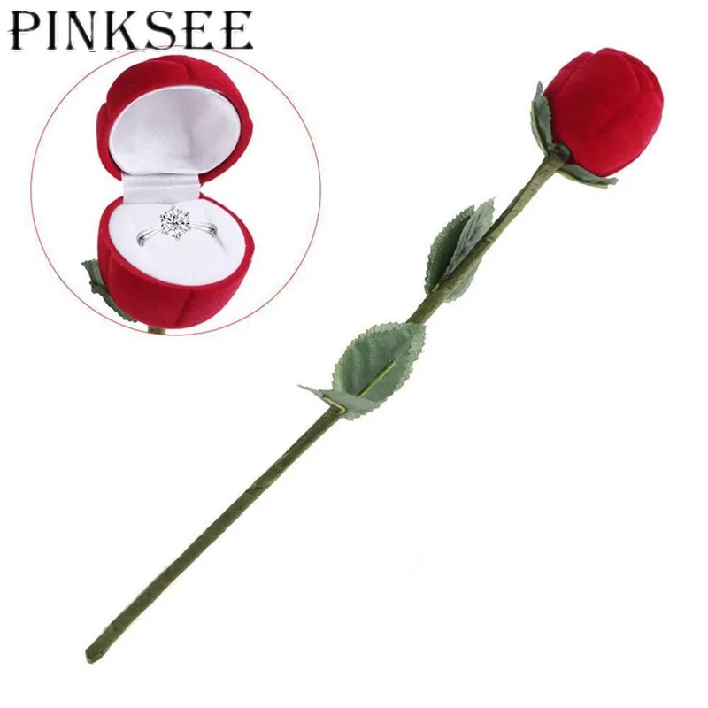 PINKSEE 1 шт. коробка для хранения ювелирных изделий в виде красной розы