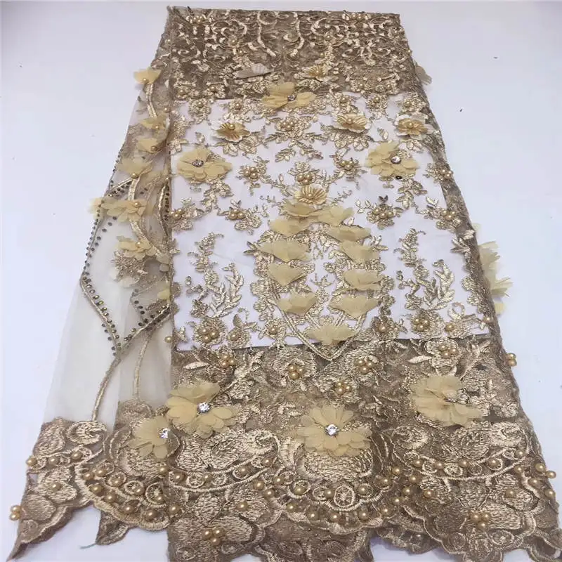 2019 Высококачественная 3d кружевная ткань Африканская Тюлевая черная французская