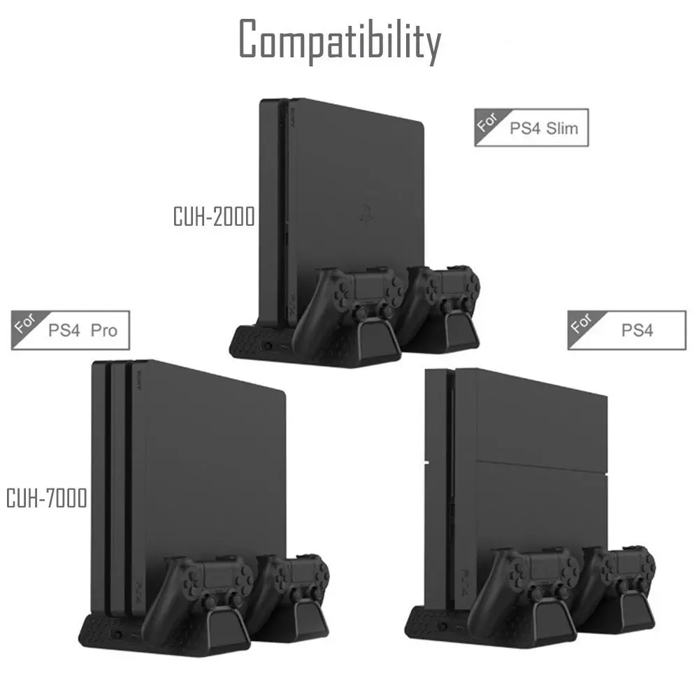 Вертикальный стенд с вентилятором для PS4 PS4/PS4 Slim/PS4 PRO вентилятор двойной