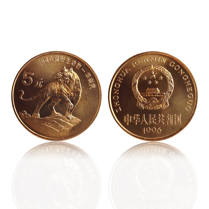 China 5 Yuan 2 PCS Commemorative Coins South Tiger &amp Baiji 1996 Rare Wild Animal Roll-off UNC Original Genuine Asian | Дом и сад