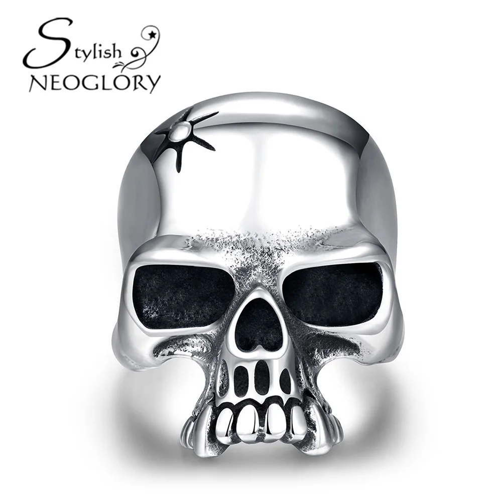 Neoglory Стильный Старый Посеребренная Хэллоуин Скелет Кольца Партия Свадебные