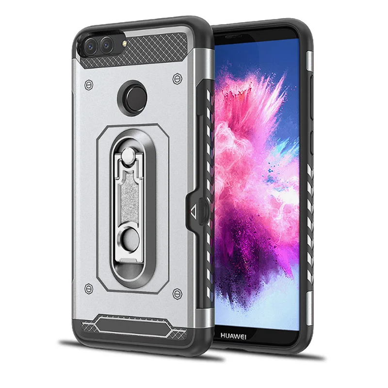 Шок Зондского 360 Жесткий Броня противоударный чехол для huawei P Smart Case держатель