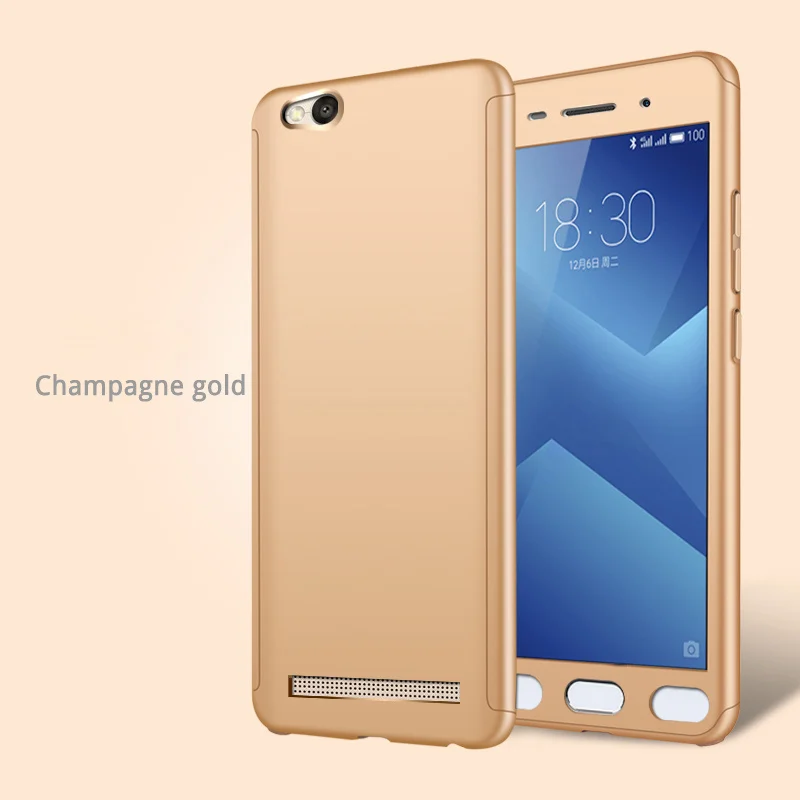 Роскошный Алюминиевый чехол для телефона xiaomi redmi 4A металлическая рамка акриловая зеркальная задняя крышка Hongmi 4a для Xiaomi Redmi 4A чехол 5,0 дюйма - Цвет: 360-Golden