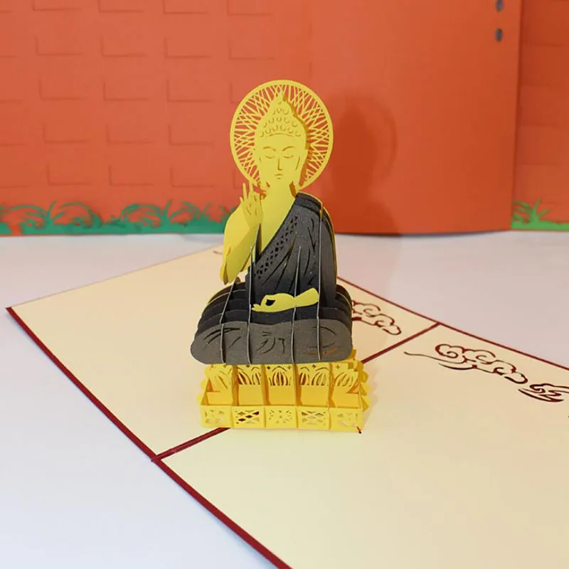 3D ручной работы резьба традиционные буддизм Будда Шакьямуни бумажные