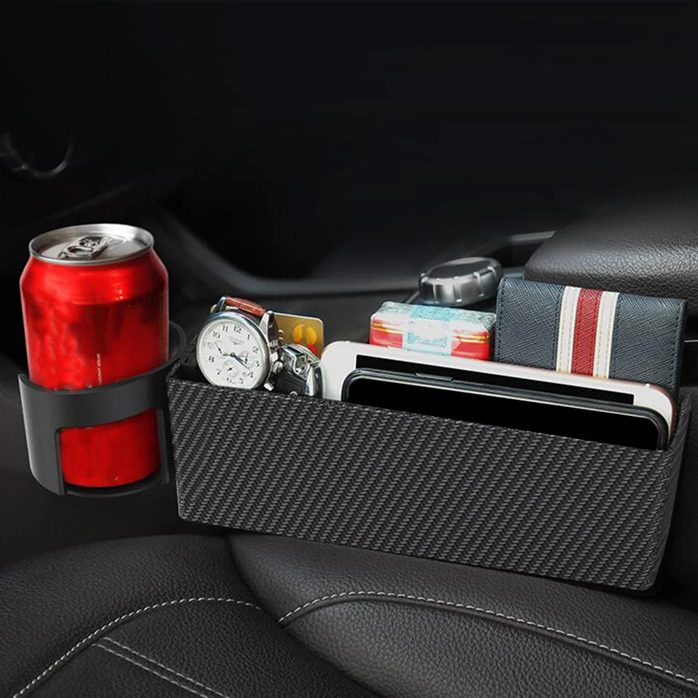 

Auto Car Multi-function Catch Catcher Box Caddy Car Seat Gap Slit Pocket Storage Box Organizer Plastic Cup Holder