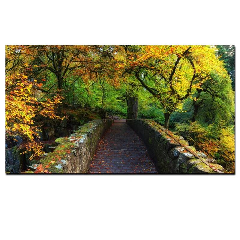 Картина маслом на холсте 3d-пейзаж Осенний пейзаж Современная Настенная картина