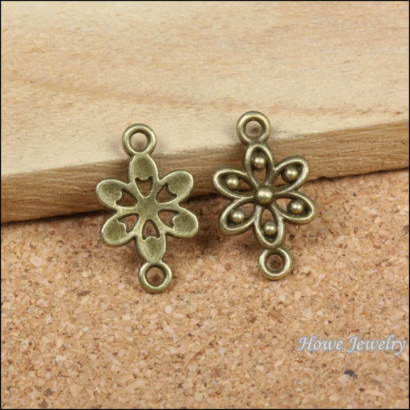200 шт. винтажный цветочный соединитель стандартная бронза подходит для модных