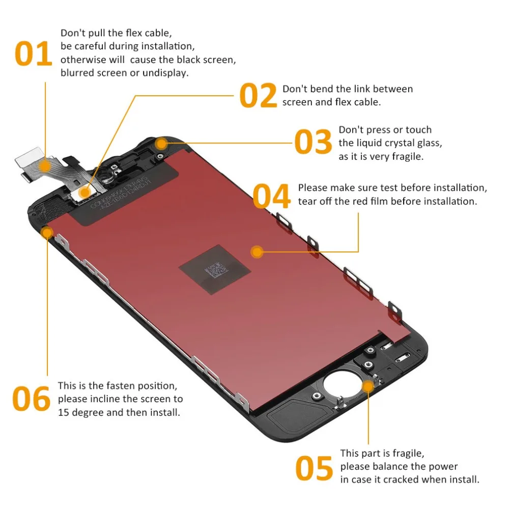 AAA Качество для iPhone 5S 5 5C ЖК-экран для iPhone 6 6 plus дисплей дигитайзер сенсорный экран с подарочными инструментами+ стекло+ чехол для телефона