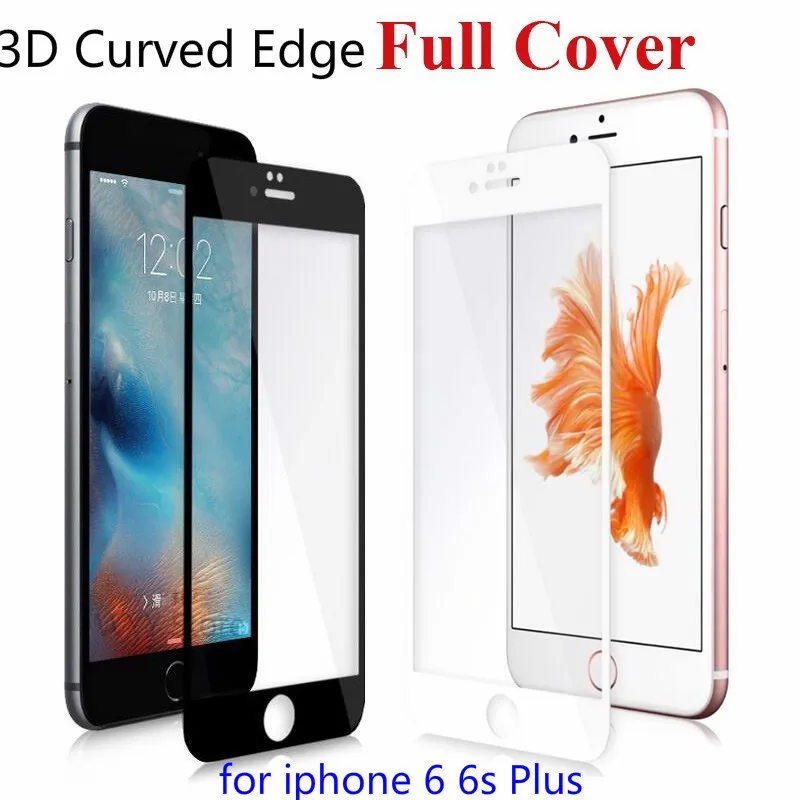 Закаленное 3d стекло с закругленными краями и полным покрытием для iPhone 6 S Plus