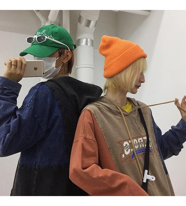 Privathinker Streetwear Sweatshirt Man Patchwork Casual Tops High Hooded Hoodies Oversized Letter Pullover