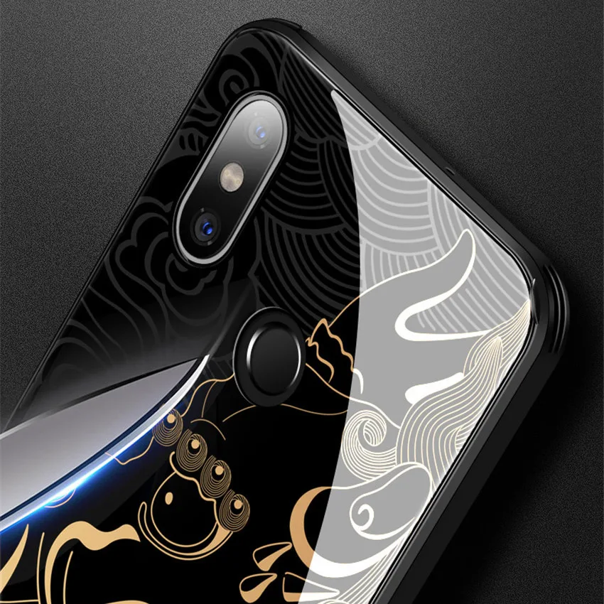 Чехол для Xiaomi Mi Mix 3 с рисунком дракона закаленное стекло Aixuan взрывозащищенный