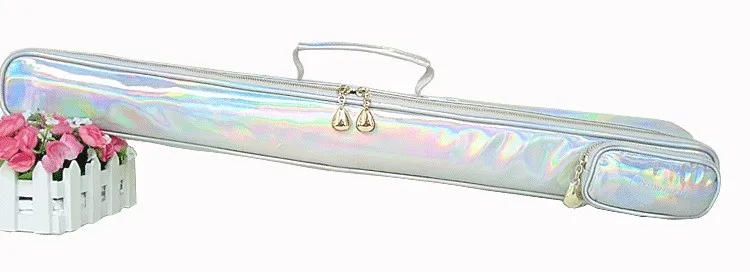 75cm creative gifts for girl lady kid professional portable beautiful flute bag case soft gig padded cover box backpack shoulder - Цвет: sliver