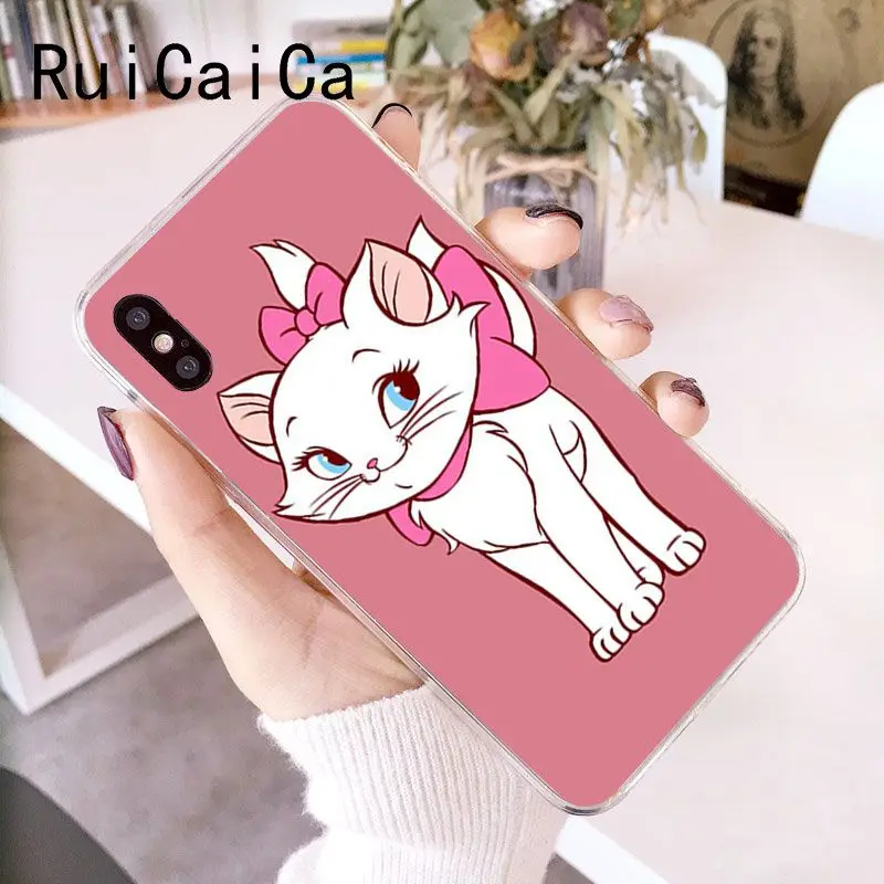 RuiCaiCa marie aristocats Cat Мягкий чехол для телефона из ТПУ iPhone 5 5Sx 6 7 7plus 8 8Plus X XS MAX XR Fundas