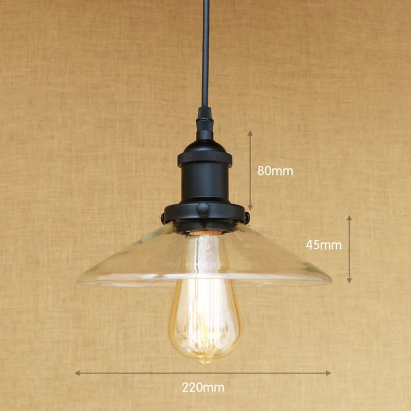 Современная светодиодная стеклянная Подвесная лампа в стиле ретро винтажный