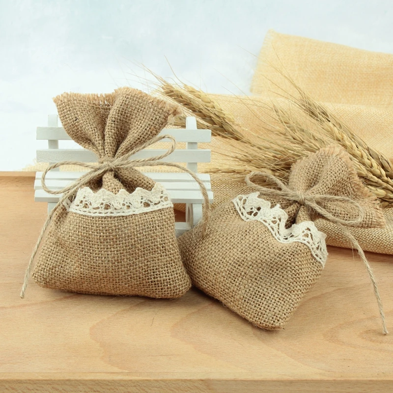 20 шт. мешочек для конфет из джута|Подарочные сумки и упаковка| |