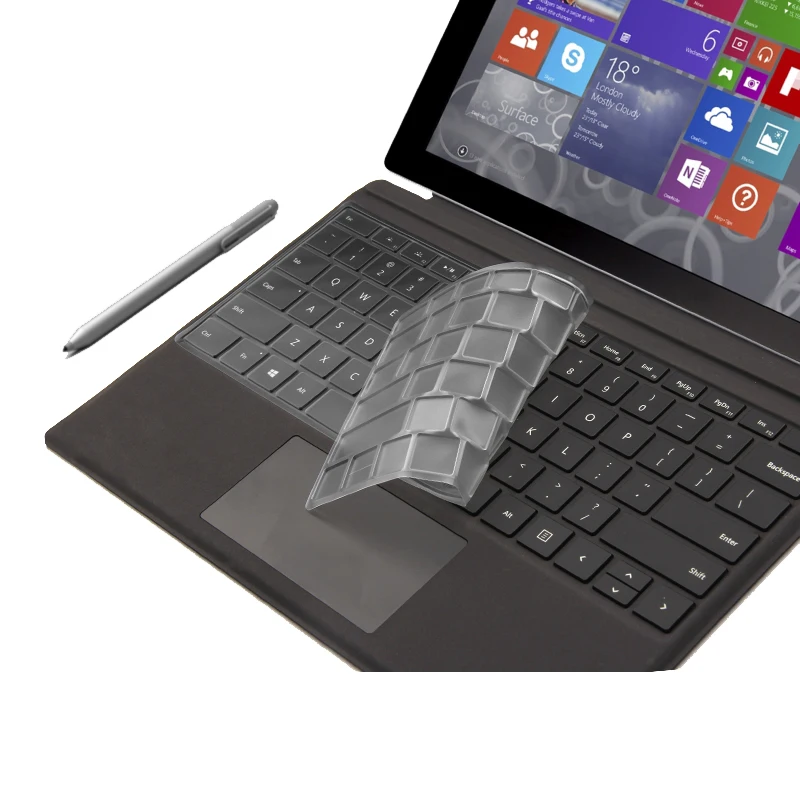 XSKN for Microsoft Surface Pro 5 Type Cover Keyboard Skin Clear TPU Translucent Dust-proof Proector Sticker Film | Компьютеры и офис