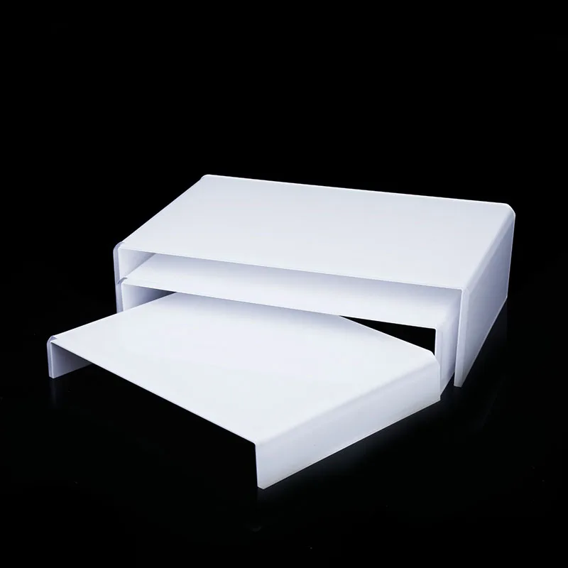 1 Set of 3pcs White Acrylic Display Riser Jewelry Showcase Display