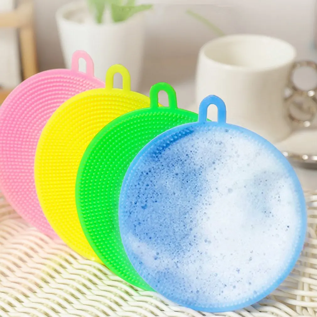 Щетка для мытья посуды круглой формы многоцелевая силиконовая щетка овощей и