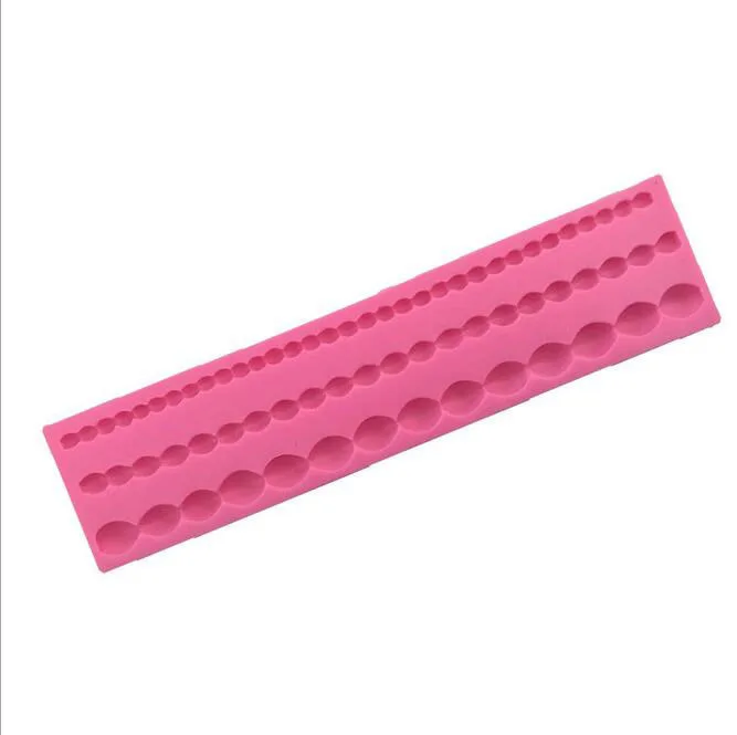 Cute Pearl String Beads Silicone Mold Cake Decorating Fondant Baking Mould DIY Gumpaste Chocolate Kitchen Tools |