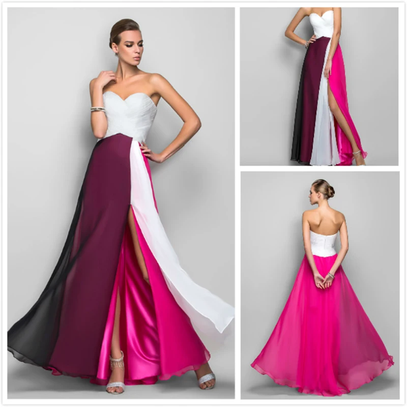 Sexy Mutiple Colors Floor-Length Women's Clothing Strapless Acrylic Evening Dresses Formal Vestidos Girls Sleeveless Dress | Свадьбы и