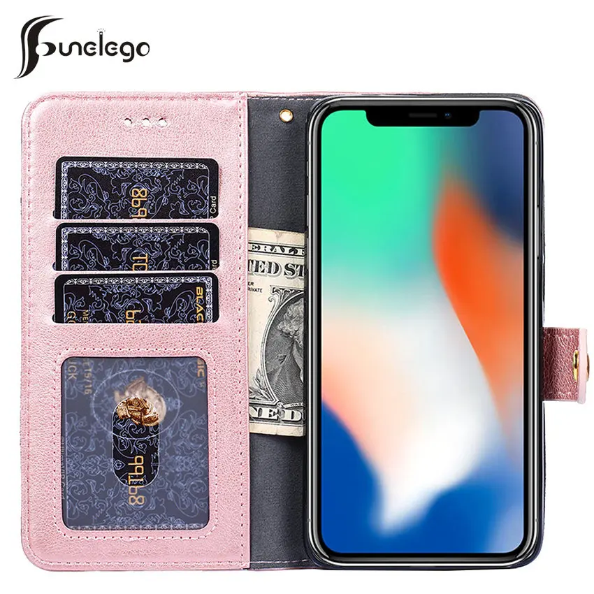 Funelego бумажник чехол для iPhone X 6 7 8 Plus XR Кожа PU Роскошный телефона Оригинальный