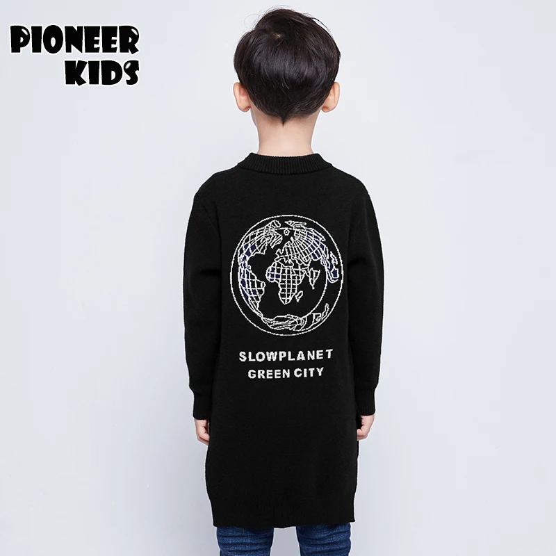 Pioneer Kids Новые весенние свитер для мальчиков сплошной цвет детские длинные свитер круглая горловина повседневные высококачественные детские трикотажные пиджаки 6M802