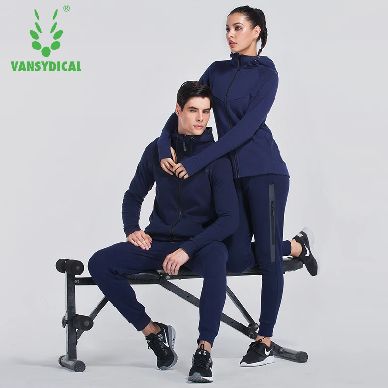 VANSYDICAL/парные спортивные костюмы, костюмы для бега, 2 шт., спортивная одежда для спортзала, зимние Компрессионные спортивные костюмы для фитнеса, тренировочные костюмы для бега