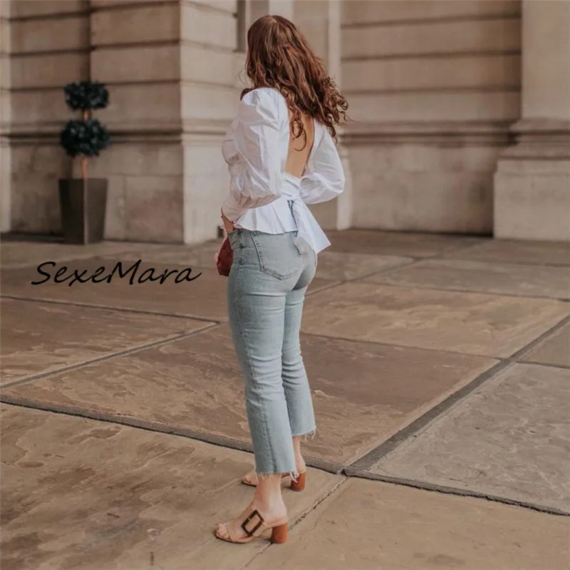 

Women Shirt 2019 Summer Sexy Casual T-shirt Korean Fashion Clothing Backless Sexy Top