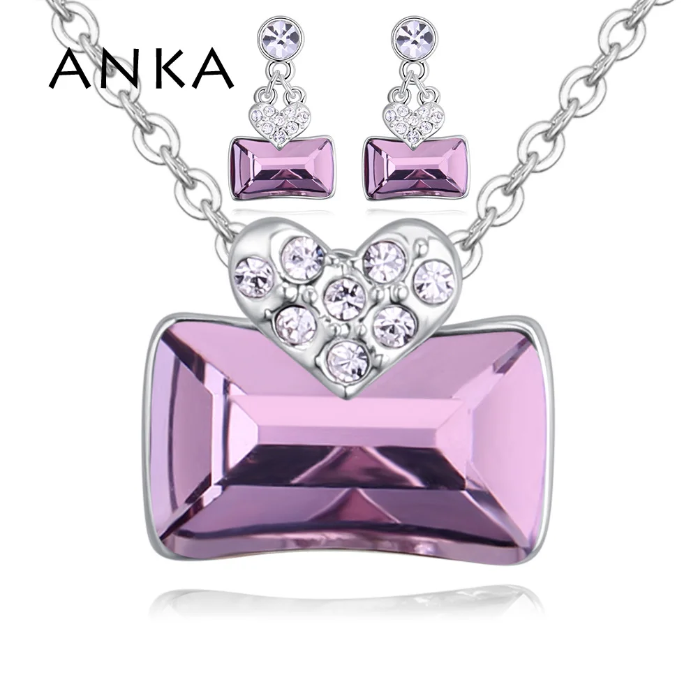 

ANKA New luxury Geometric Crystal Earrings Necklace Set For Women Wedding Gift Main Stone Crystals from Austria #129758