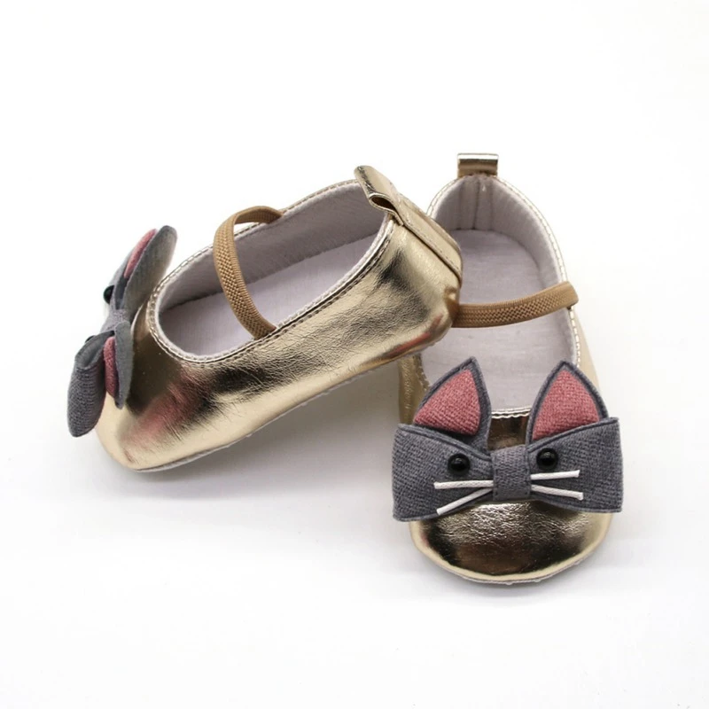 

Spring Girls Shoes Cat Cartoon PU Toddler Baby Shoes First Walkers Princess Shoes Casual Sneakers Toddler Soft Soled