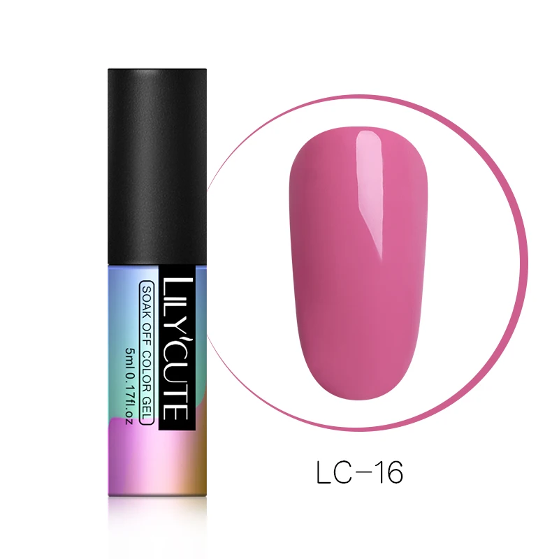LC-16 LILYCUTE зеленый УФ-гель для ногтей Vernis полуперманентный дизайн ногтей украшение чистый Гель-лак для маникюра дизайн ногтей 5 мл - Цвет: LC-16