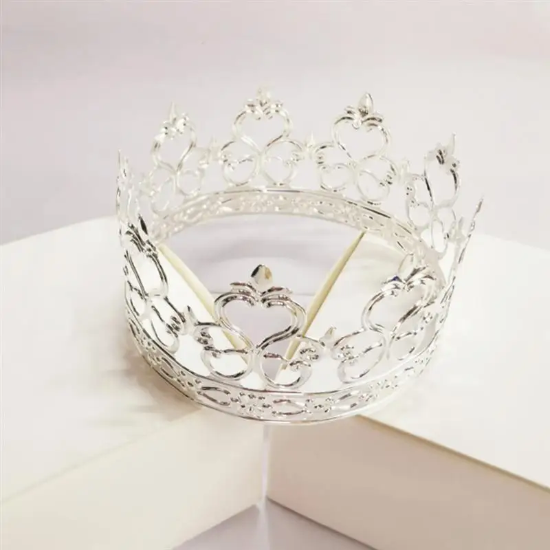 1PC Crown Shape Cake Decoration Iron DIY Prince Princess Child Birthday Cake Crown For Party Birthday Supplies