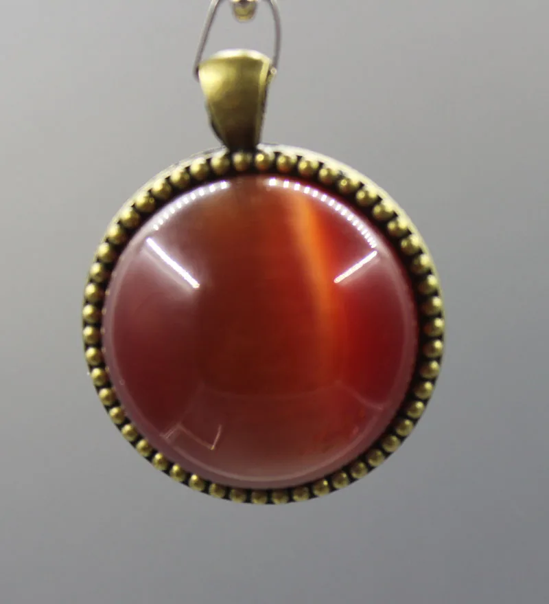 Натуральная ручная работа оранжевый цвет круглый кулон в виде кошачьего глаза