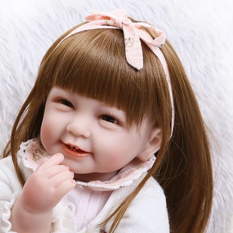 

55cm New girl Realistic Bebe Reborn Doll Reborn Babies Silicone Lifelike Baby Dolls Kids Growth Partners Birth Reborn Juguetes