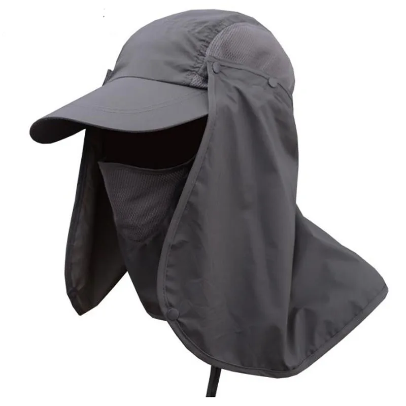 Dark Gray Уличная многоцветная Кепка с козырьком для походов, кемпинга, рыбалки, защита от солнца, кепка 9 цветов, защита от ультрафиолета, шапка для мужчин и женщин - Color: Dark Gray