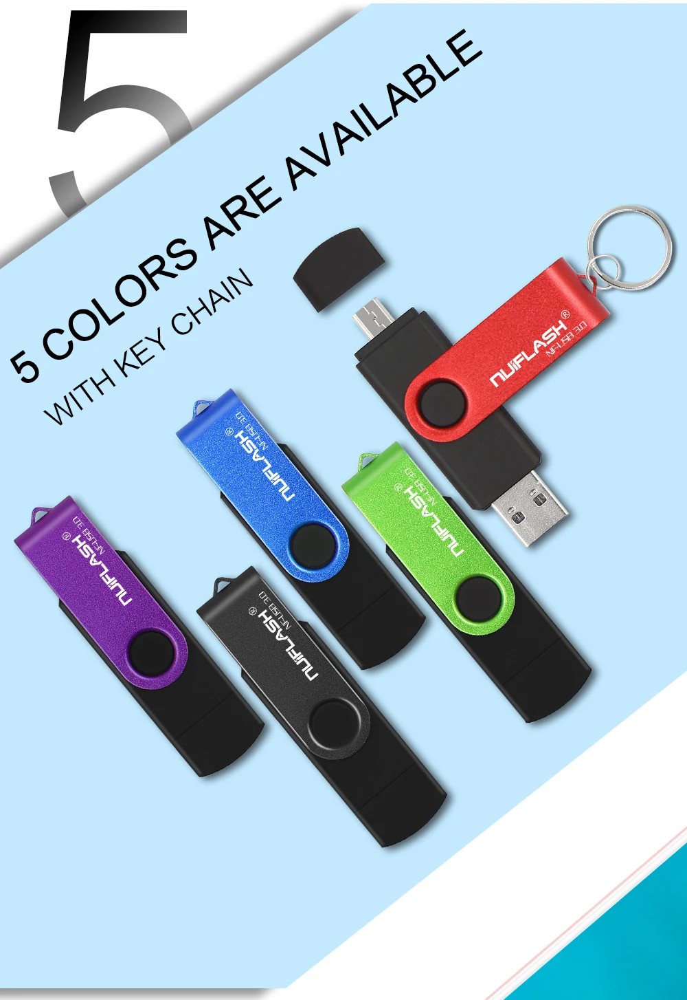 Nuiflash usb 3,0 флеш-накопитель 4 ГБ 8 ГБ 16 ГБ флеш-накопители флешки 32 Гб usb карта памяти 64 Гб OTG металлический usb флеш-накопитель для телефона