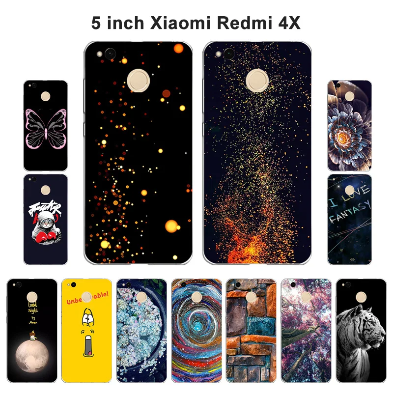 Чехол для Xiaomi Redmi 4X мягкий силиконовый чехол из ТПУ 5 0 дюймов модный окрашенный xaomi