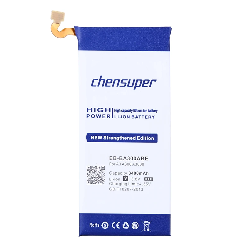 2pcs/3400mAh EB-BA300ABE Battery for Samsung Galaxy A3 A300 A3000 A300X A300H A300F Cell Phone | Мобильные телефоны и