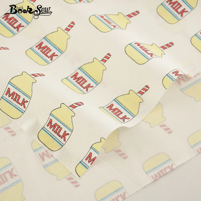 Booksew Новое поступление милый дизайн молока хлопок твил ткань домашний текстиль