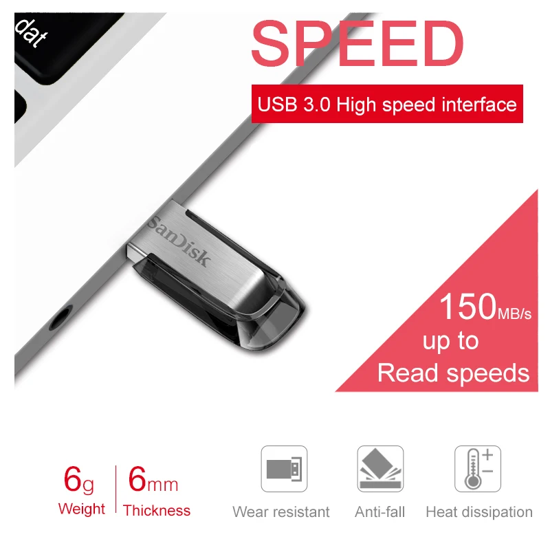 Двойной Флеш-накопитель SanDisk USB флеш-накопитель 32 гигабайт 150 МБ/с. ручка