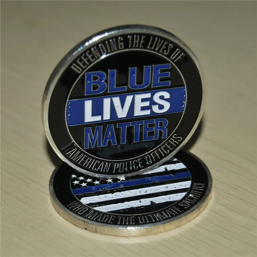 50 шт./лот BLUE LIVES защита жизни американских полицейских 2 &quotCHALLENGE COIN|Безвалютные
