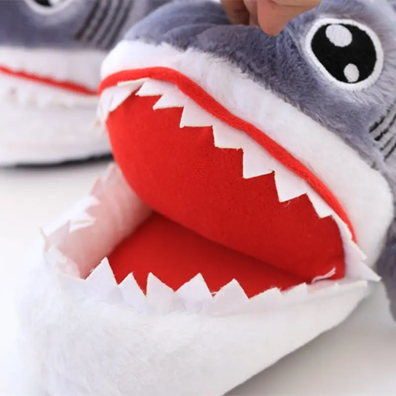 1 пара милые плюшевые животные игрушки Shark в форме обувь зимняя внутренние для
