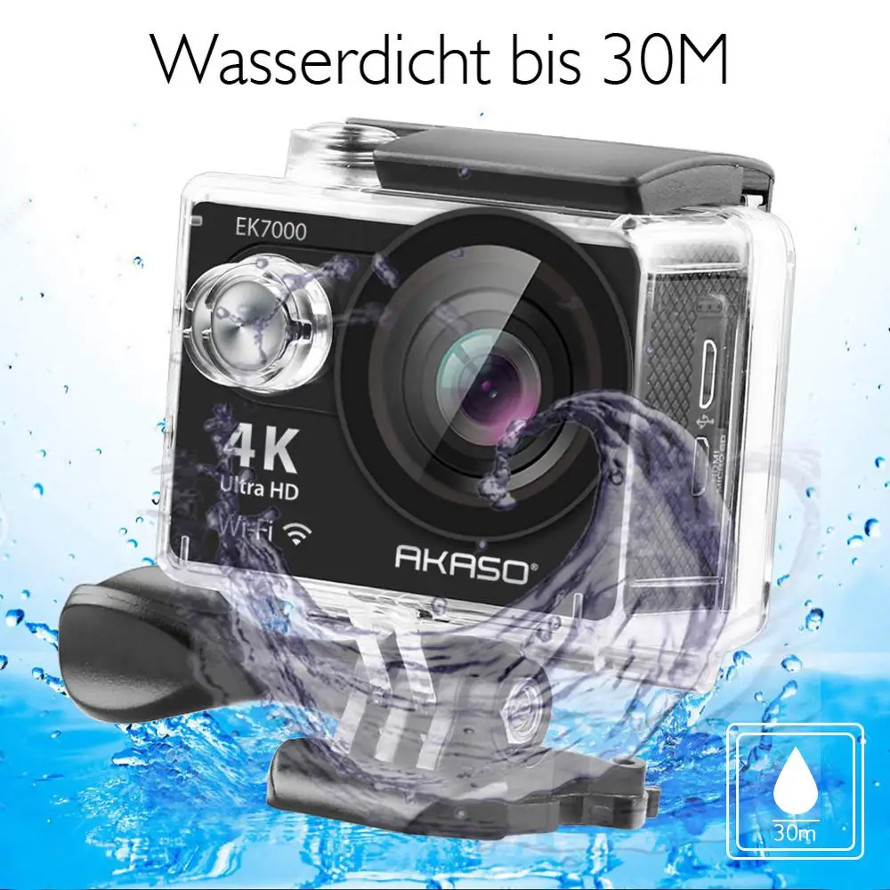 AKASO EK7000 WiFi 4K Action Camera Ultra HD Waterproof DV Camcorder 12MP Cameras Sports Camera 170 Degree Wide Angle Original