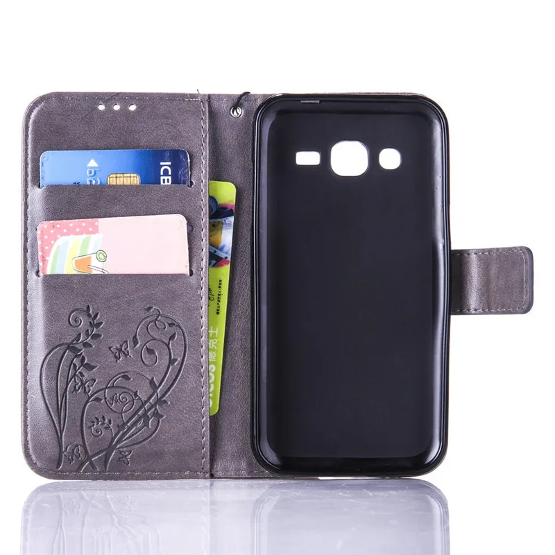 Роскошный чехол-книжка из тисненой кожи с подставкой для samsung Galaxy J2 J200 J200H J200F SM-J200F Чехол-книжка для мобильного телефона